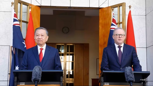 Tổng Bí thư, Chủ tịch nước Tô Lâm và Thủ tướng Australia Anthony Albanese gặp mặt báo chí