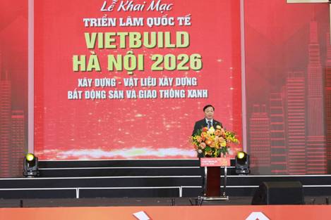 Phó Thủ tướng Trần Hồng Hà dự và phát biểu khai mạc Triển lãm quốc tế VIETBUILD Hà Nội 2026 lần thứ nhất