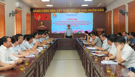 Công bố quyết định thanh tra lĩnh vực xây dựng công trình