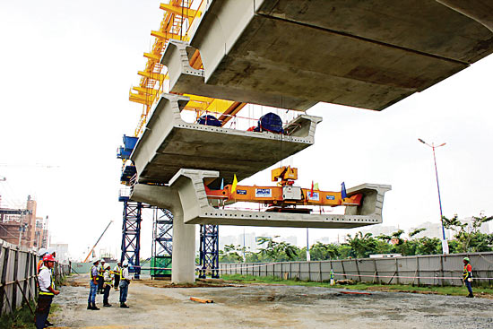 First girder of city’s metro rail project installed in HCMC 