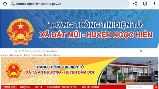 Cà Mau sẽ vận hành 101 trang thông tin điện tử xã, phường, thị trấn