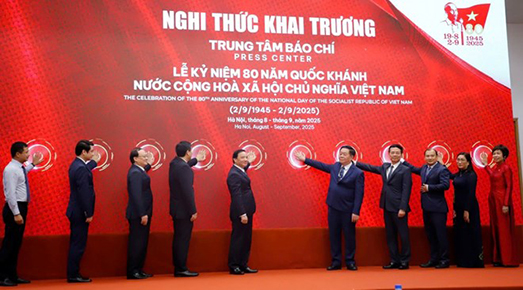 Khai trương Trung tâm Báo chí Lễ kỷ niệm 80 năm Quốc khánh, hoạt động từ 26.8